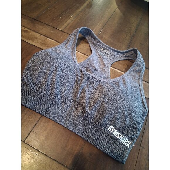 Gymshark Seamless Grey Racerback Sports Bra size S - Picture 1 of 6